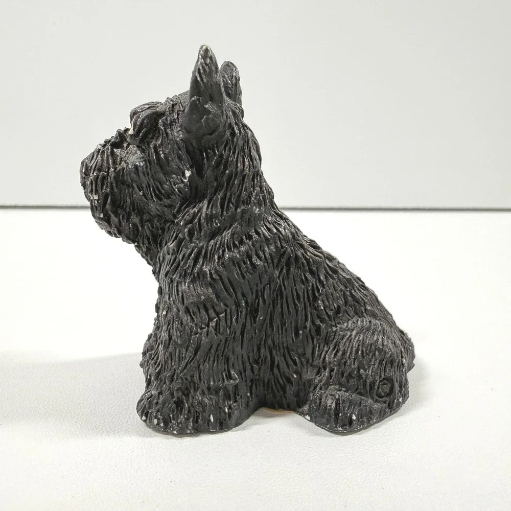 Stone Critter Littles Scottie Dog Figurine Vintage 80s USA SCL-058 Black 2.2